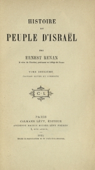 Histoire du peuple d'Israël. T. 2
