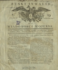 Ruski Inwalid czyli wiadomości wojenne. 1817, nr 19 (24 stycznia)