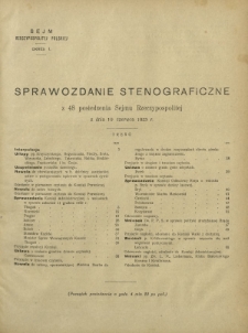 Sprawozdanie Stenograficzne z 48 Posiedzenia Sejmu Rzeczypospolitej z dnia 19 czerwca 1923 r. (I Kadencja 1922-1927)