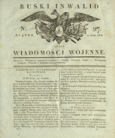 Ruski Inwalid czyli wiadomości wojenne. 1817, nr 27 (2 luty)