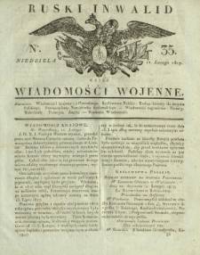 Ruski Inwalid czyli wiadomości wojenne. 1817, nr 35 (11 lutego)