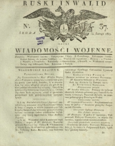 Ruski Inwalid czyli wiadomości wojenne. 1817, nr 37 (14 lutego)