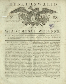 Ruski Inwalid czyli wiadomości wojenne. 1817, nr 38 (15 lutego)