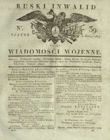 Ruski Inwalid czyli wiadomości wojenne. 1817, nr 39 (16 lutego)