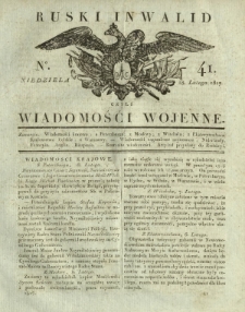 Ruski Inwalid czyli wiadomości wojenne. 1817, nr 41 (18 lutego)