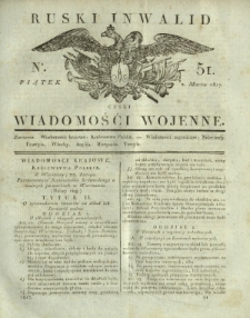Ruski Inwalid czyli wiadomości wojenne. 1817, nr 51 (2 marca)