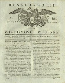 Ruski Inwalid czyli wiadomości wojenne. 1817, nr 66 (20 marca)