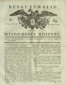 Ruski Inwalid czyli wiadomości wojenne. 1817, nr 69 (23 marca)