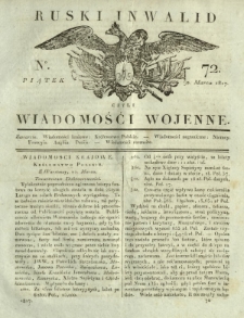 Ruski Inwalid czyli wiadomości wojenne. 1817, nr 72 (30 marca)