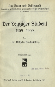Der Leipziger Student 1409-1909