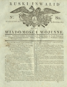 Ruski Inwalid czyli wiadomości wojenne. 1817, NR 80 (8 kwietnia)