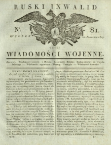 Ruski Inwalid czyli wiadomości wojenne. 1817, nr 81 (10 kwietnia)