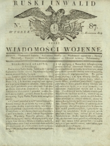 Ruski Inwalid czyli wiadomości wojenne. 1817, nr 87 (17 kwietnia)