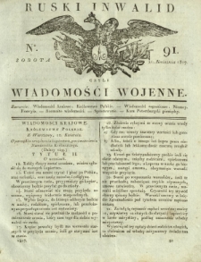 Ruski Inwalid czyli wiadomości wojenne. 1817, nr 91 (21 kwietnia)
