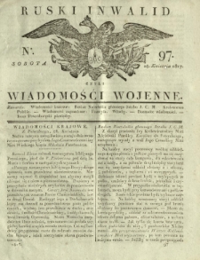 Ruski Inwalid czyli wiadomości wojenne. 1817, nr 97 (28 kwietnia)
