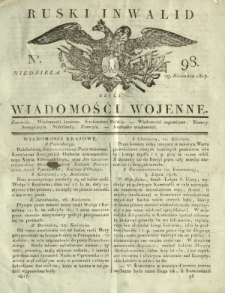 Ruski Inwalid czyli wiadomości wojenne. 1817, nr 98 (29 kwietnia)