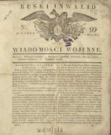 Ruski Inwalid czyli wiadomości wojenne. 1817, nr 99(1 maja) -1817, nr 306 (30 grudnia)