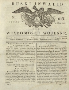 Ruski Inwalid czyli wiadomości wojenne. 1817, nr 106 (9 maja)