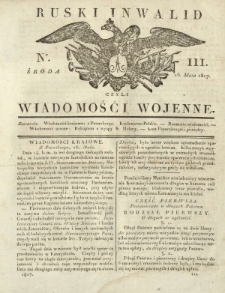 Ruski Inwalid czyli wiadomości wojenne. 1817, nr 111 (16 maja)