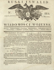 Ruski Inwalid czyli wiadomości wojenne. 1817, nr 112 (17 maja)
