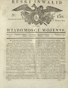 Ruski Inwalid czyli wiadomości wojenne. 1817, nr 130 (7 czerwca)