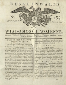 Ruski Inwalid czyli wiadomości wojenne. 1817, nr 134 (12 czerwca)