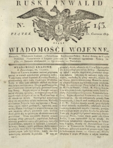 Ruski Inwalid czyli wiadomości wojenne. 1817, nr 143 (22 czerwca)