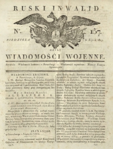 Ruski Inwalid czyli wiadomości wojenne. 1817, nr 157 (8 lipca)
