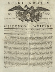 Ruski Inwalid czyli wiadomości wojenne. 1817, nr 166 (19 lipca)