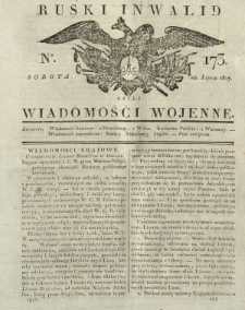 Ruski Inwalid czyli wiadomości wojenne. 1817, nr 173 (28 lipca)