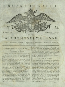 Ruski Inwalid czyli wiadomości wojenne. 1819, nr 35 (11 lutego)