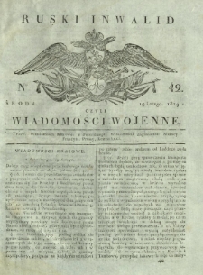 Ruski Inwalid czyli wiadomości wojenne. 1819, nr 42 (19 lutego)