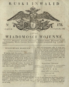 Ruski Inwalid czyli wiadomości wojenne. 1817, nr 178 (3 sierpnia)