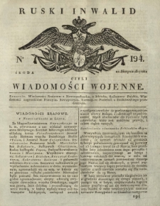 Ruski Inwalid czyli wiadomości wojenne. 1817, nr 194 (22 sierpnia)