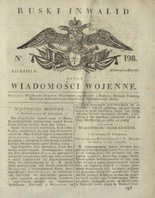 Ruski Inwalid czyli wiadomości wojenne. 1817, nr 198 ( 26 sierpnia)