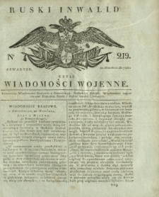 Ruski Inwalid czyli wiadomości wojenne. 1817, nr 219 (20 września)