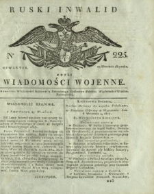 Ruski Inwalid czyli wiadomości wojenne. 1817, nr 225 (27 września)