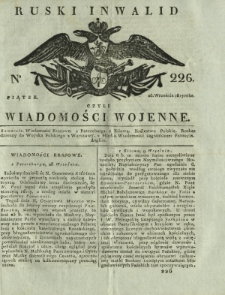 Ruski Inwalid czyli wiadomości wojenne. 1817, nr 226 (28 września)