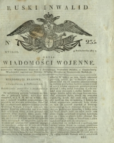 Ruski Inwalid czyli wiadomości wojenne. 1817, nr 235 (9 października)