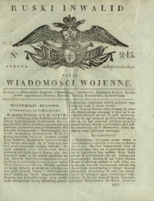 Ruski Inwalid czyli wiadomości wojenne. 1817, nr 245 (20 Października)