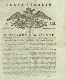 Ruski Inwalid czyli wiadomości wojenne. 1817, nr 252 (28 października)