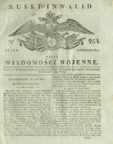 Ruski Inwalid czyli wiadomości wojenne. 1817, nr 254 (31 października)