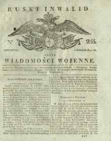 Ruski Inwalid czyli wiadomości wojenne. 1817, nr 255 (1 listopada)