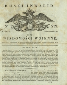 Ruski Inwalid czyli wiadomości wojenne. 1817, nr 259 (6 listopada)