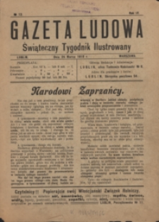 Gazeta Ludowa : świąteczny tygodnik illustrowany 1918-03-24, R. 4, nr 13