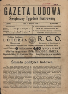 Gazeta Ludowa : świąteczny tygodnik illustrowany 1918-11-08, R. 4, nr 32