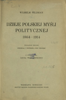 Dzieje polskiej myśli politycznej, 1864-1914