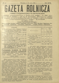 Gazeta Rolnicza : pismo tygodniowe ilustrowane. R. 68, nr 13 (30 marca 1928)