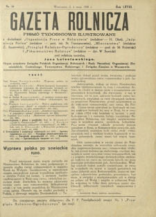 Gazeta Rolnicza : pismo tygodniowe ilustrowane. R. 68, nr 18 (4 maja 1928)