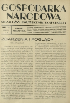 Gospodarka Narodowa : niezależny dwutygodnik gospodarczy. [R. 3], nr 11 (1 czerwca 1933)